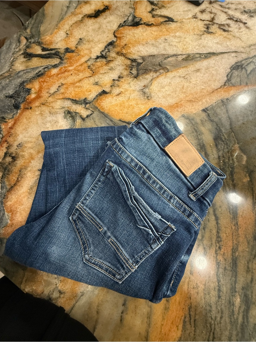 BKE Men's Dark Blue Slim Straight Jeans